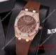 2017 Clone Audemars Piguet Lady Royal Oak Rose Gold Diamond Bezel Brown Rubber 32mm (3)_th.jpg